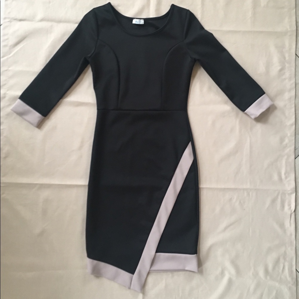 Black and nude tight fitted dress